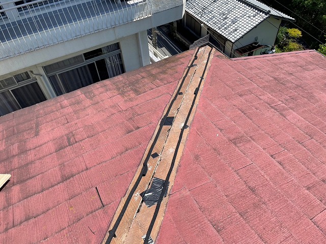 姫路市　棟包み板金飛散箇所交換　復旧
